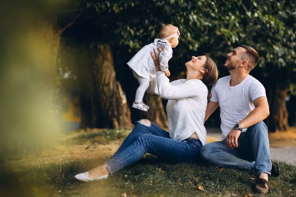 Family enjoying time together outdoors.