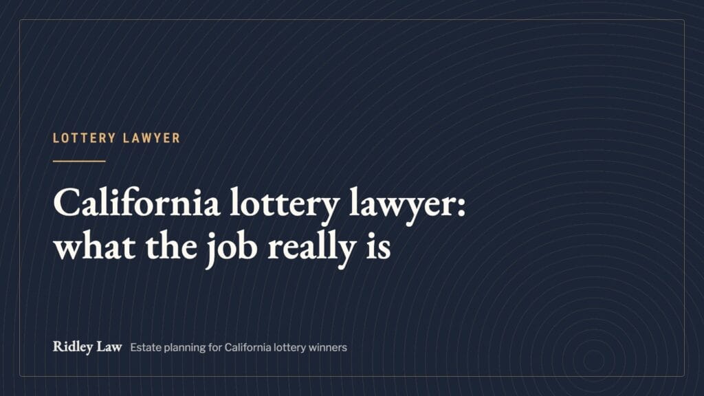 California lottery lawyer: what the job really is