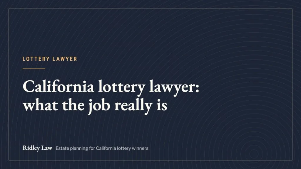 California lottery lawyer: what the job really is